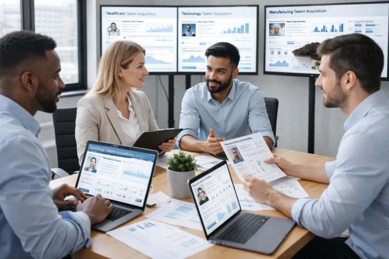 Industry-specific hiring support as part of a recruitment and staffing solution