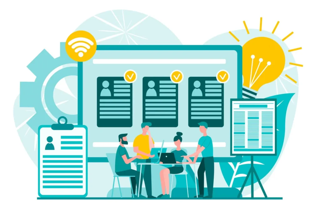 Recruitment consultant interviewing candidates