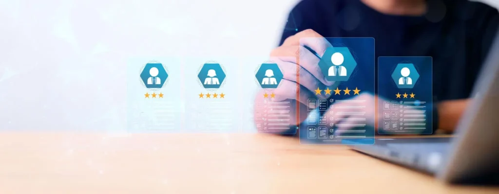 Recruitment consultant interviewing candidates