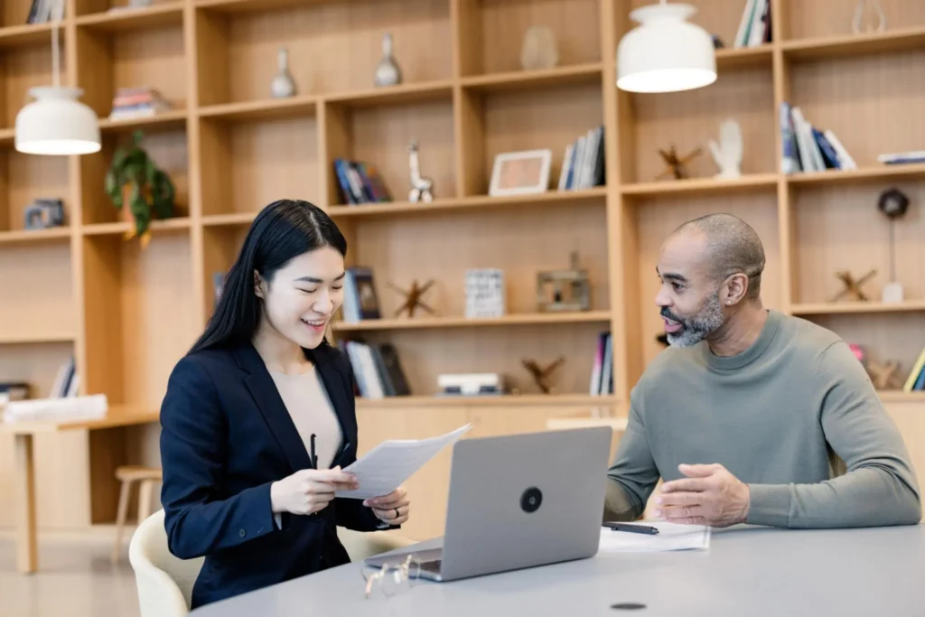 Recruitment consultant interviewing candidates