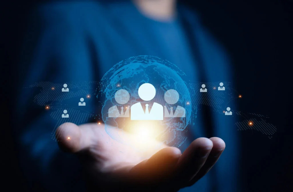 HR consultant interviewing candidates