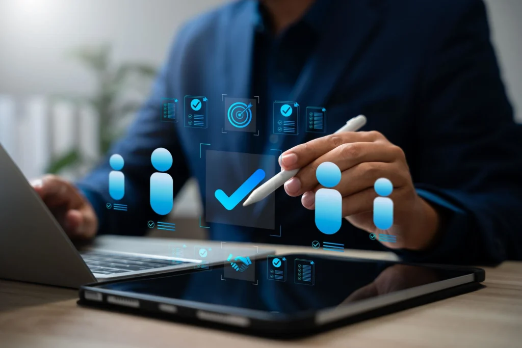 Recruitment consultants screening candidates