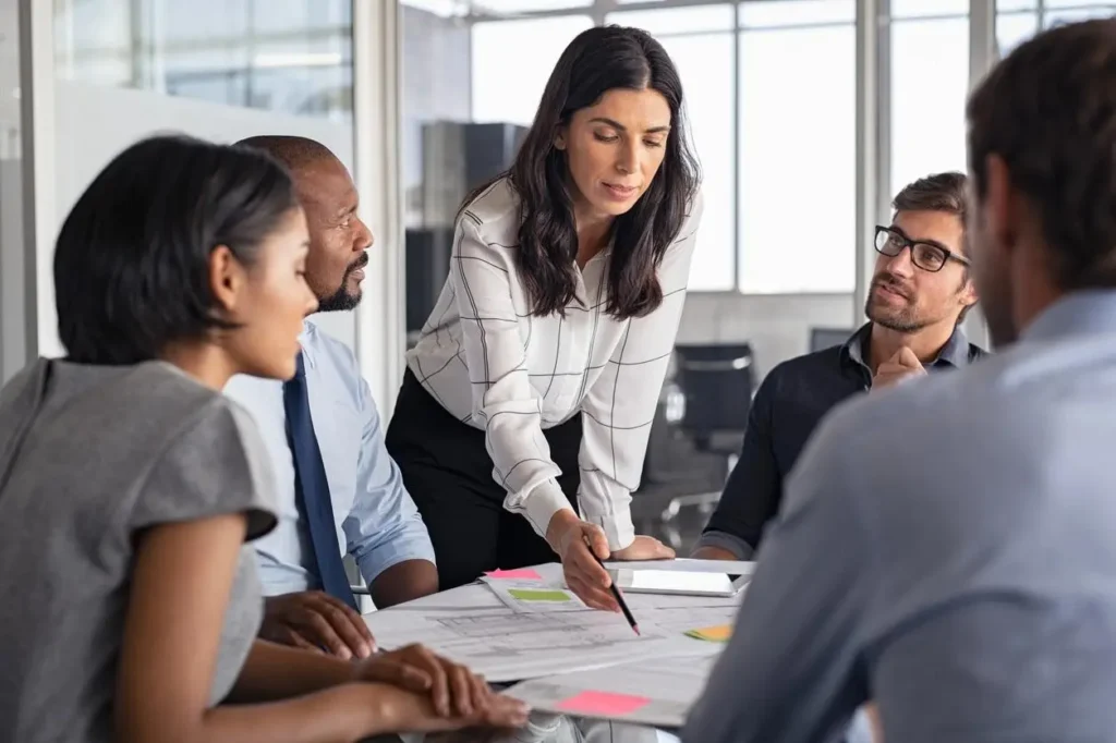 Recruitment consultant meeting employer